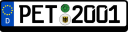 KFZ-Kennzeichen PET 2001